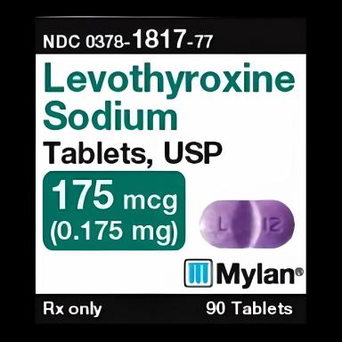 Levothyroxine Sodium 175 mcg Tablets by Mylan Pharmaceuticals - 90 Count Bottle
