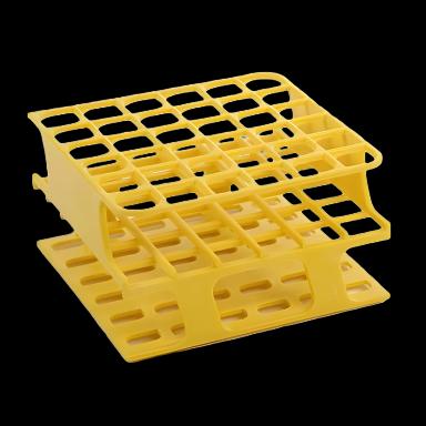 OneRack® Half-Size Test Tube Rack, 36-Place for 5-10 mL Tubes, Yellow, Delrin® POM