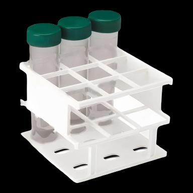 Half Size Test Tube Rack 9 Place 50 mL Tube Size White 3-1/3 X 4-1/3 X 4-1/3 Inch