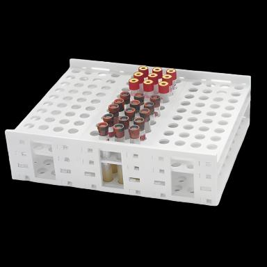 Polypropylene Test Tube Rack 120-Place for 14 to 16mm Tubes, White - Market Lab Inc
